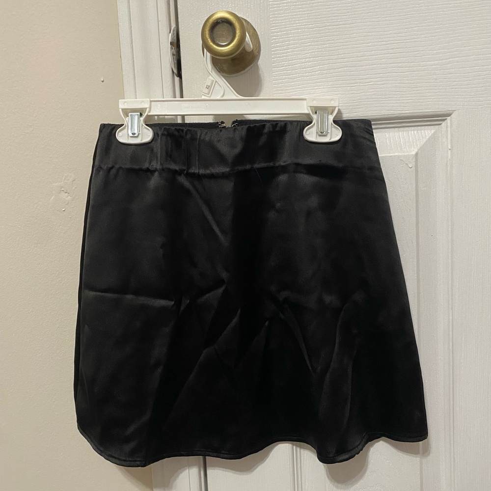 Black Satin Women's Skirt